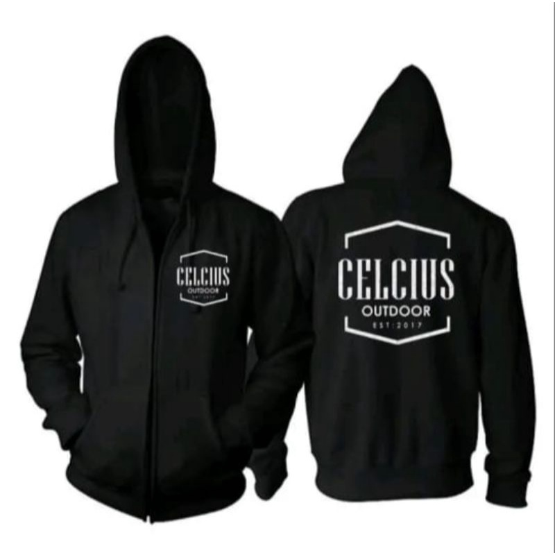 JAKET HOODIE CELCIUS ZIPPER HITAM CRF 55077 DISASTER BES SELLER
