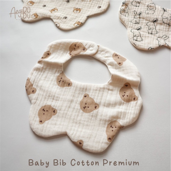 Celemek Cotton Bamboo Baby Bib Premium Celemek Slabber Kain Katun Bayi Anak