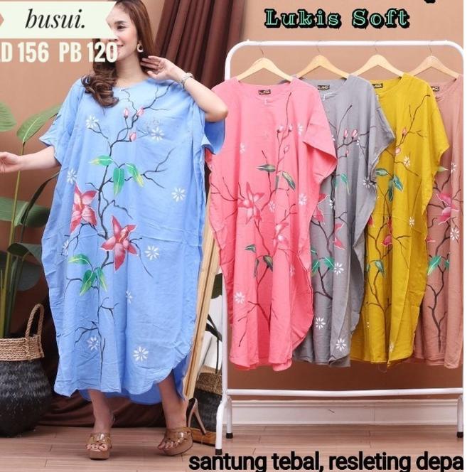 ➲ Daster Lowo kalong Jumbo bali Ld 150 - 160  Panjang 140 batik Cap Premium / Daster busui & ibu ham