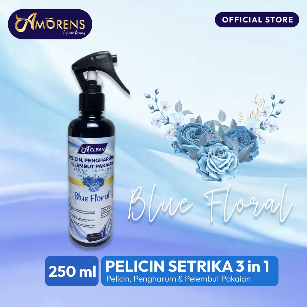 Pelicin Setrika Pakaian 3 in 1 Botol Spray / Pengharum dan Pelembut Pakaian &amp; Laundry 250ml