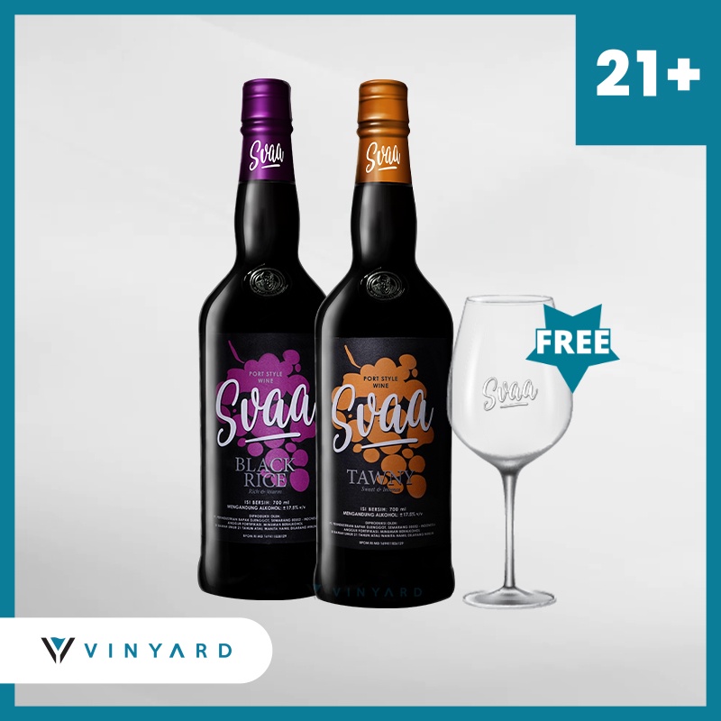 Paket 2 botol SVAA Port  Wine Free Limited Glass Wine ( Hanya Untuk Instant Delivery)