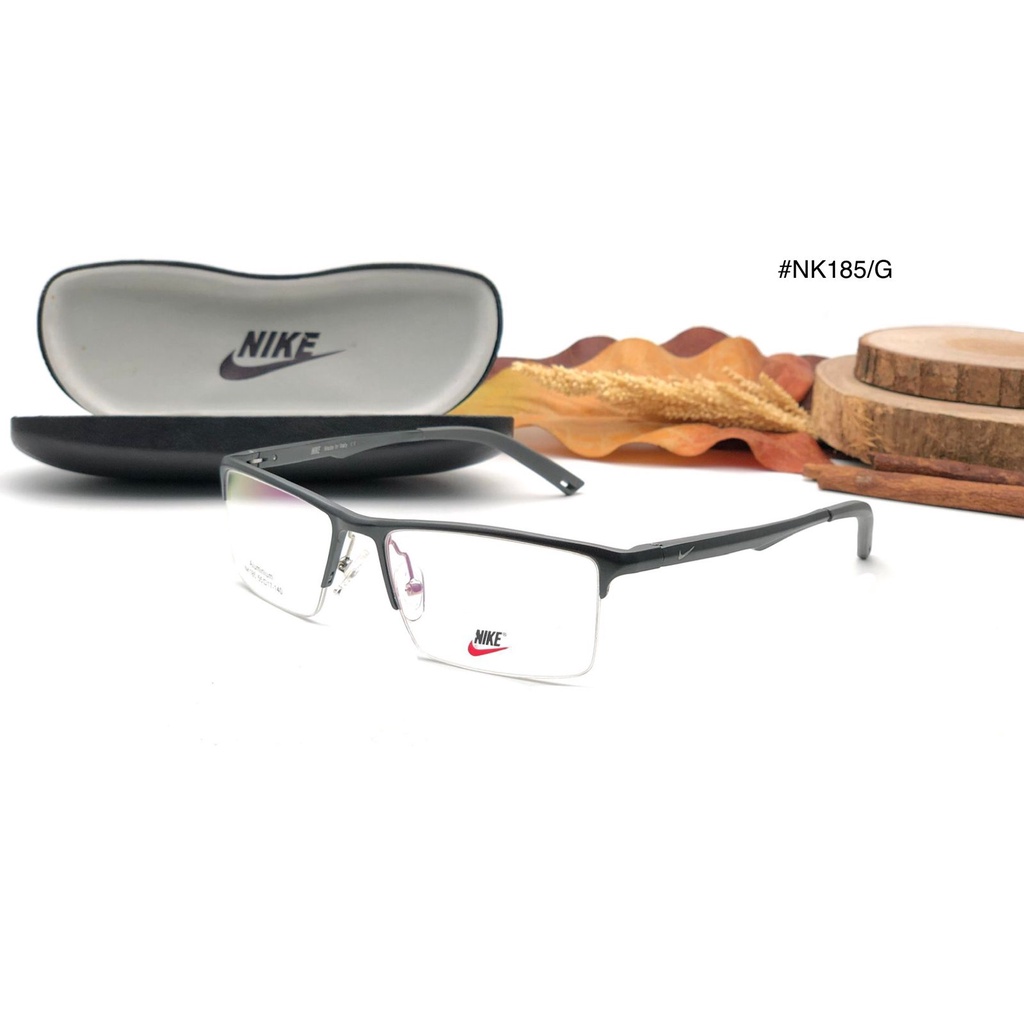 frame kacamata pria wanita half frame 185 aluminium