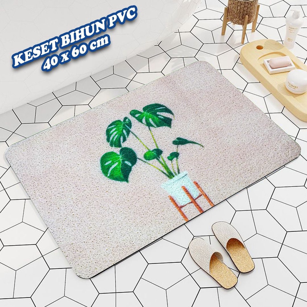 Keset Kaki Bihun Uk.40x60cm Bahan PVC Motif Random