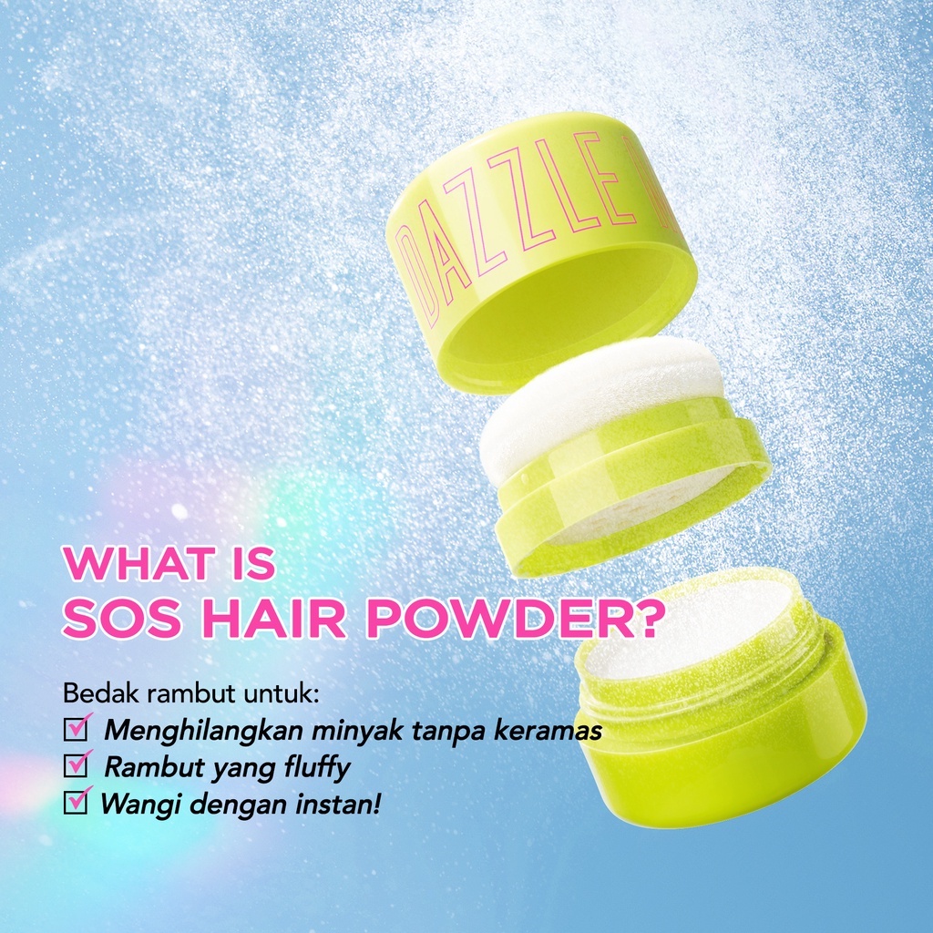 DAZZLE ME SOS Hair Powder - Bubuk Bedak Perawatan Pelembut Penghalus Kulit Kepala Rambut Berminyak Lepek