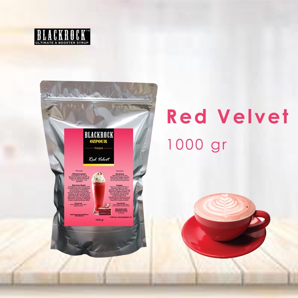 

Blackrock Ozpour Frappe Powder minuman serbuk 1 kg - Red Velvet Latte