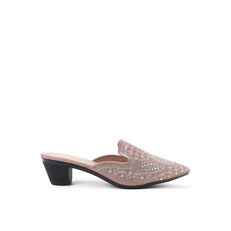Sepatu Heels Peter Keiza Original Mule dengan aksen embellishment untuk party chic look Hills Reseps