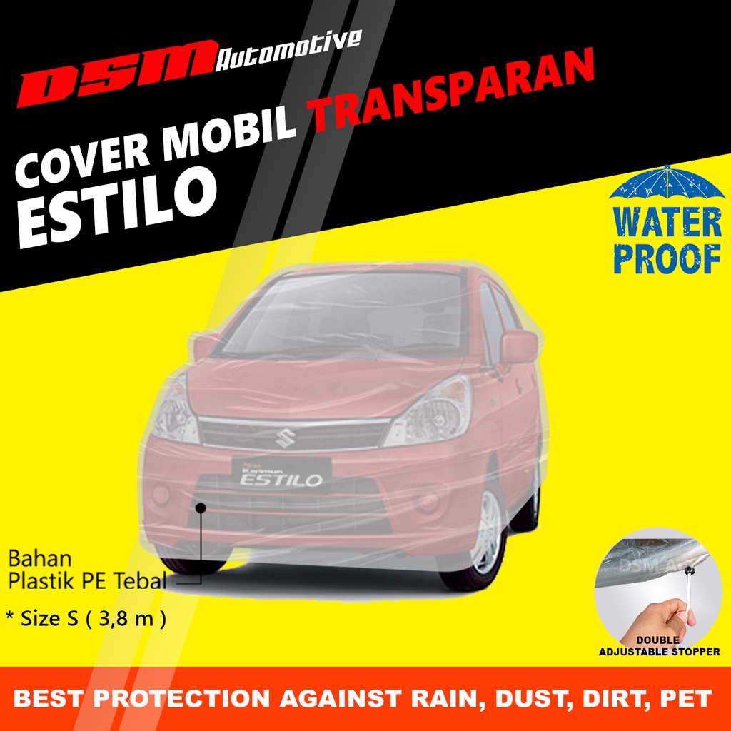 Cover Mobil Suzuki Karimun Estilo Transparan / Plastik Tebal Waterproof Outdoor Indoor