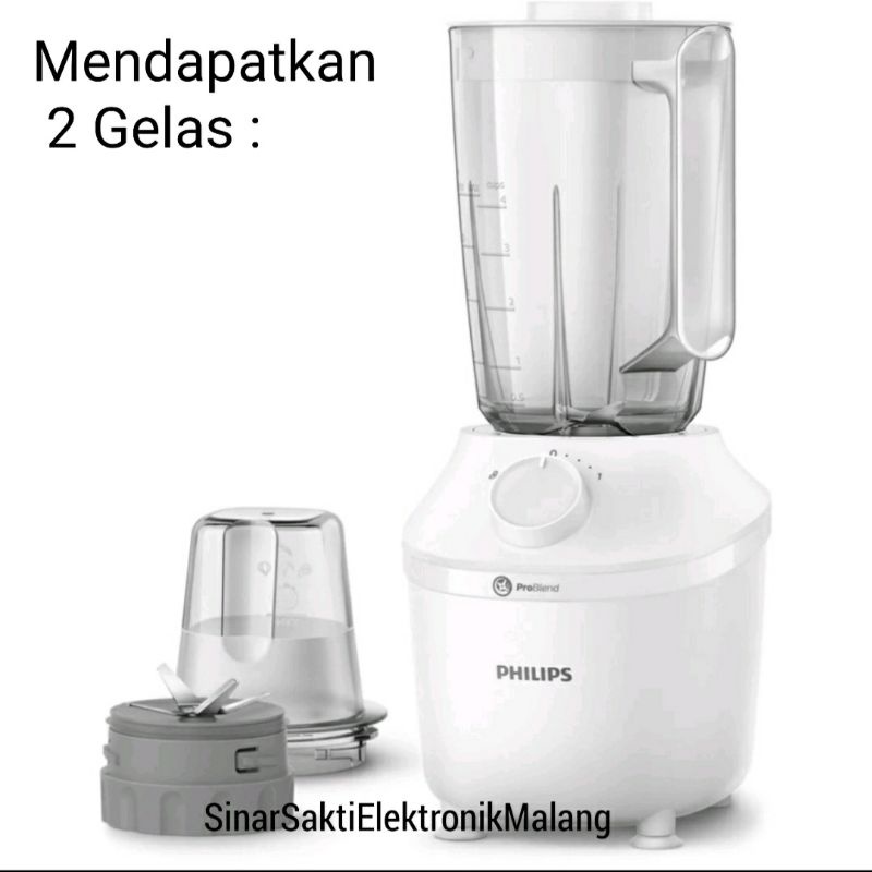 Blender Philips HR 2042 HR2042 1 Liter 1L Plastik Putih Phillips Malang Promo