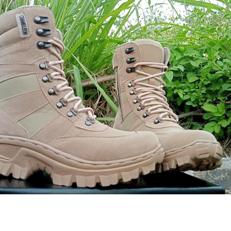 ✲ sepatu  pdl chameleon 511 cream gurun pol,pp taktikal kerjalapangan 8inci anti selip ♝