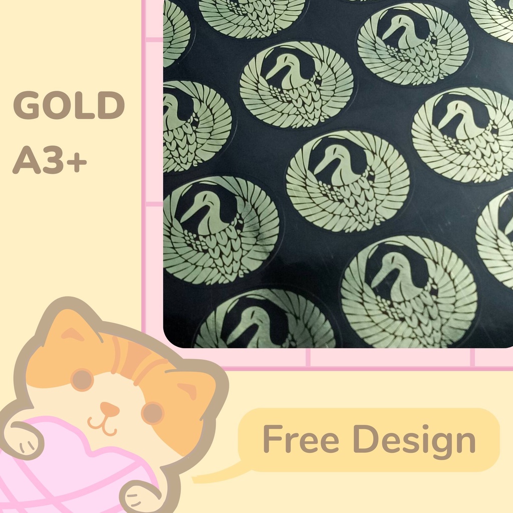 

Stiker Gold A3+ untuk Hiasan & Koleksi - DESAIN BEBAS & FREE CUTTING