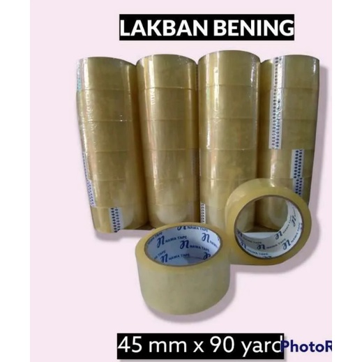 

LAKBAN BENING 45mm X 90 Yard TERMURAH NAWA TAPE BERKUALITAS TERJAMIN 1DUS ISI 72 PCS