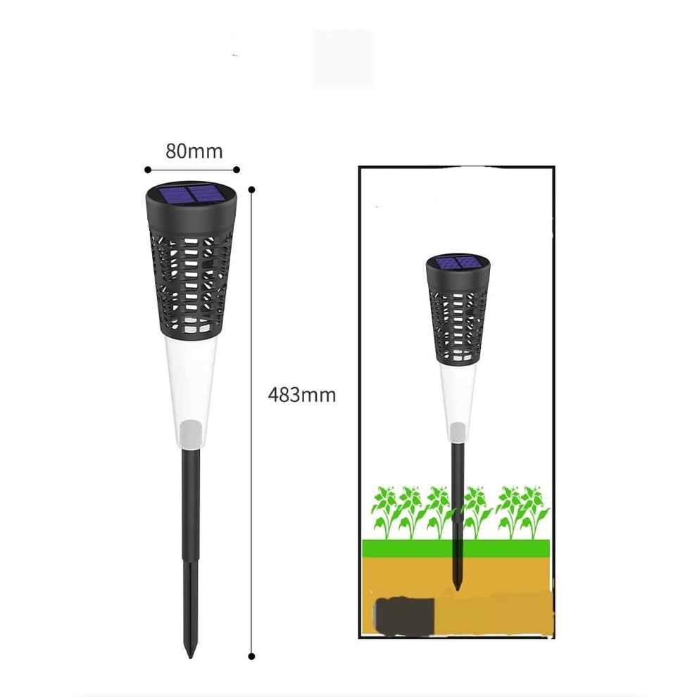 Lampu Taman Solar 2 in 1 Mode Cahaya kuning + RGB XF01 lampu taman tancapan tenaga surya