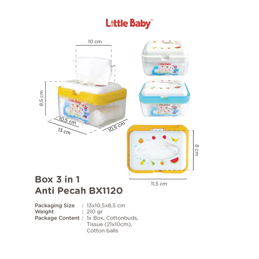 Little baby Cotton bud Oval LB001 / 3in1 Multifungsi Box BX1120