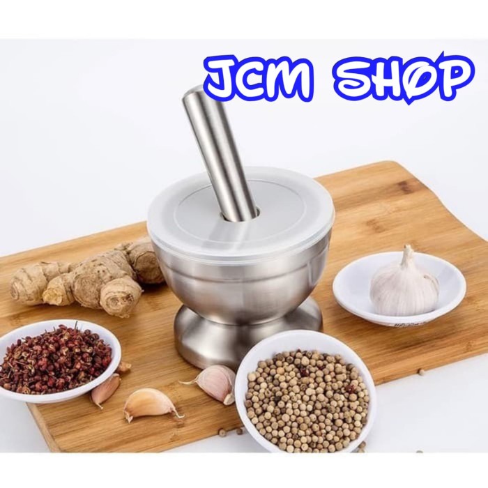 Terlaris Cobek Stainless Besar / Ulekan Stainless Lumpang Tumbukan Bumbu Obat