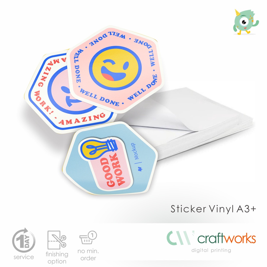 

CETAK STICKER VINYL GLOSSY DIGITAL PRINT A3+