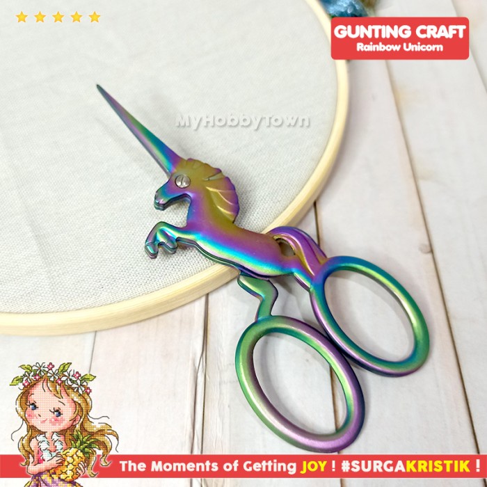 

Scissor Gunting Craft Sulam Fancy Unik Rainbow Unicorn Fantasy