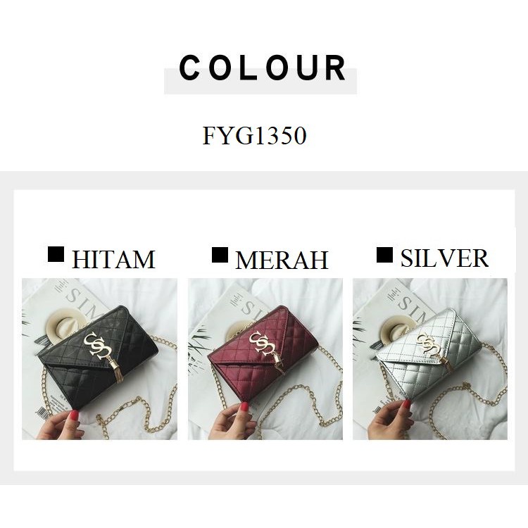 FYGALERY FYG1350 Tas Selempang Wanita Glossy Sling Bag Perempuan Elegan Fashion Korea