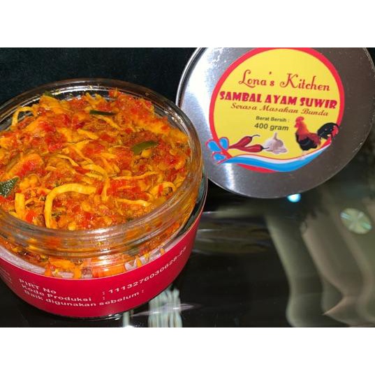 

✿ Ayam suwir pedas berat 400gram berat isi 200gram ♡