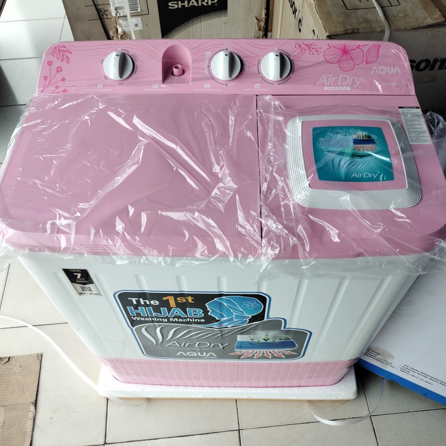 Mesin Cuci 2 Tabung AQUA QW 961 XT 9.5 KG Hijab Airdry Water Selector