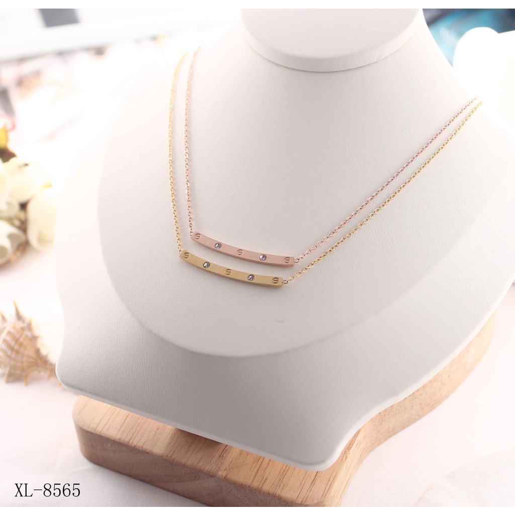 Kalung Titanium Permata Perhiasan Fashion  8565