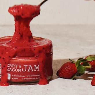 

❅ NUDE Berry & Dragon Jam Sugar Free Strawberry (Selai) Keto Friendly Diet, Vegan, Gluten Free Spread ✫