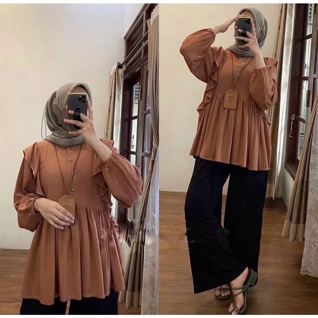BLOUSE KARINA CRINKLE AIRFLOW / OUTFIT BAJU WANITA / BLOUSE WANITA