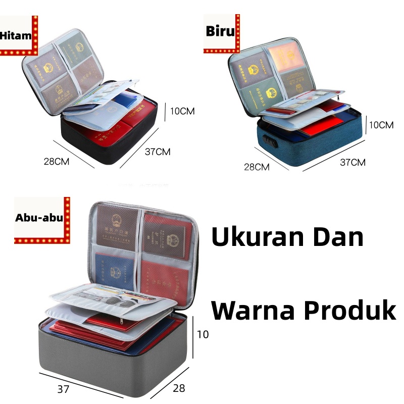 Tas Document Import Premium/Tas Penyimpanan Sertifikat/Tas Dokumen Storage Box/Tas Dokumen Bag Tempat/Tas Travel Waterproof Password Penyimpanan Dokumen Penting Lantai 4 Tas Murah COD
