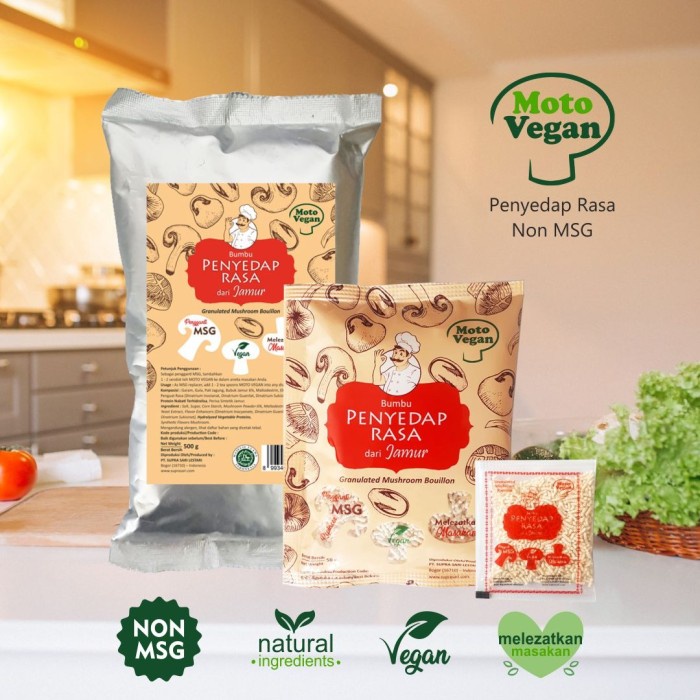 

Kaldu Jamur Penyedap Rasa Non MSG Motovegan 500gr