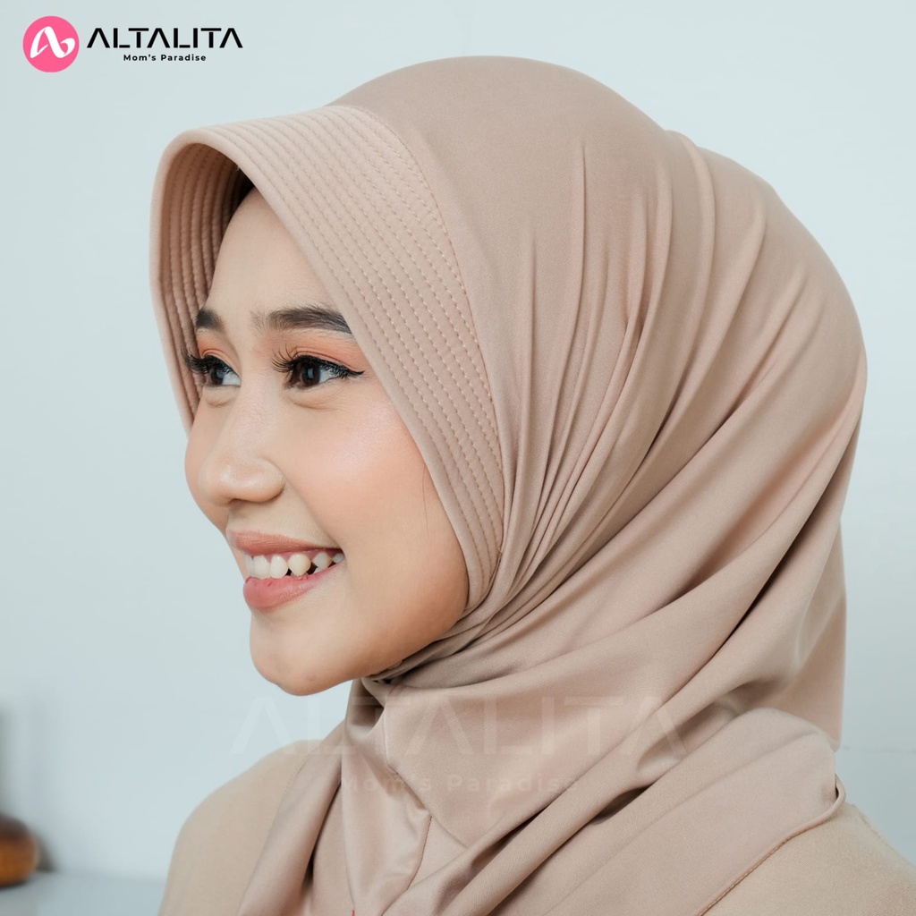 Altalita - Kerudung Instan Nadira pet Jilbab Bergo Sport Ukuran S Polos pet Tebal Bahan Jersey Premium Cocok Untuk Olahraga Volly Futsal Senam dan Sehari-Hari