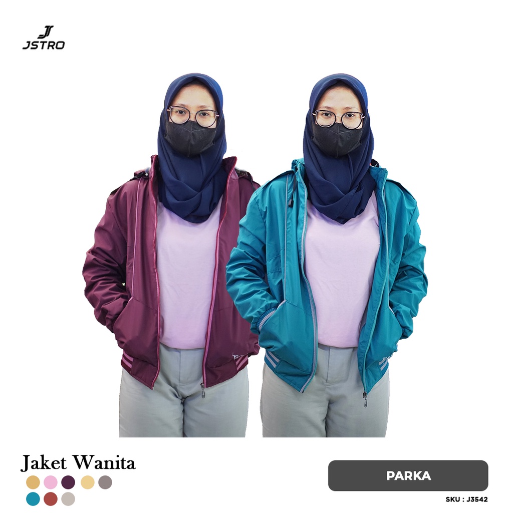 Jstro Jaket Parka Cew Topi Lepas