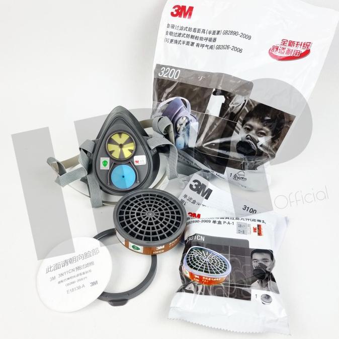 Masker 3M 3200 Respirator + Cartridge 3301CN + Filter 3N11CN