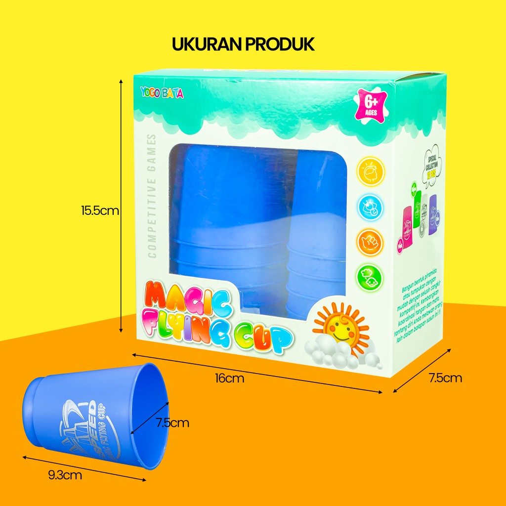 Speed Magic Flying Cup Mainan Susun Gelas Piramida Sport Stack 12 Pcs Anak YG14