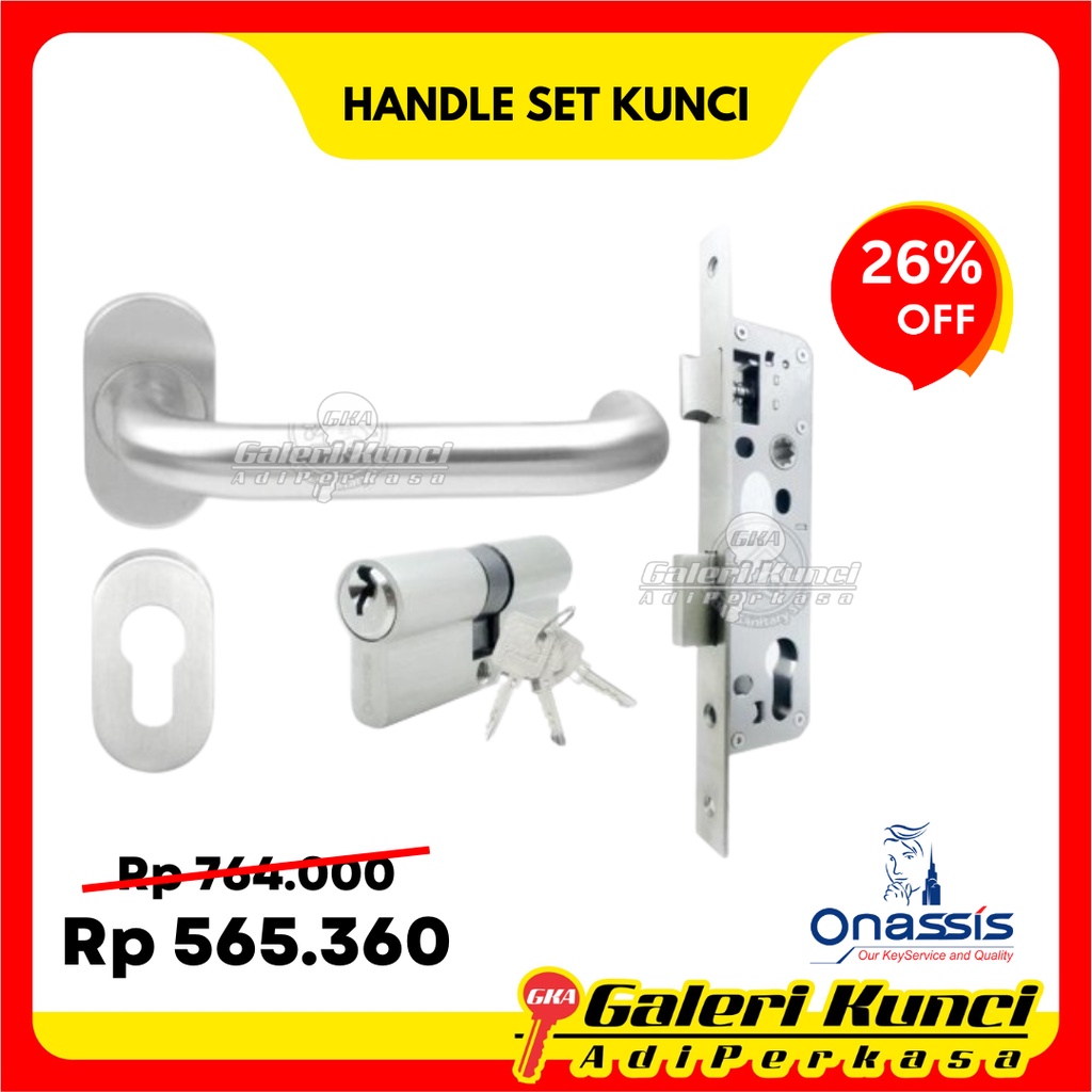 Handle set ONASSIS ONS 281 DLP+LC 30MM/handle pisah body cylinder