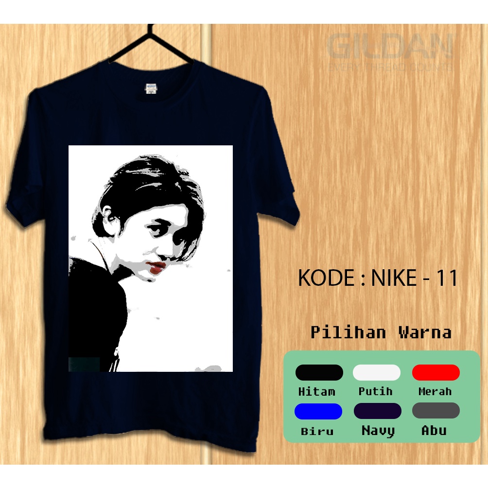 KAOS SOFTSTYLE BAJU ATASAN ANAK DAN DEWASA, NIKE ARDILA , HITAM PUTIH, PENYANYI LEGENDA, BANDUNG