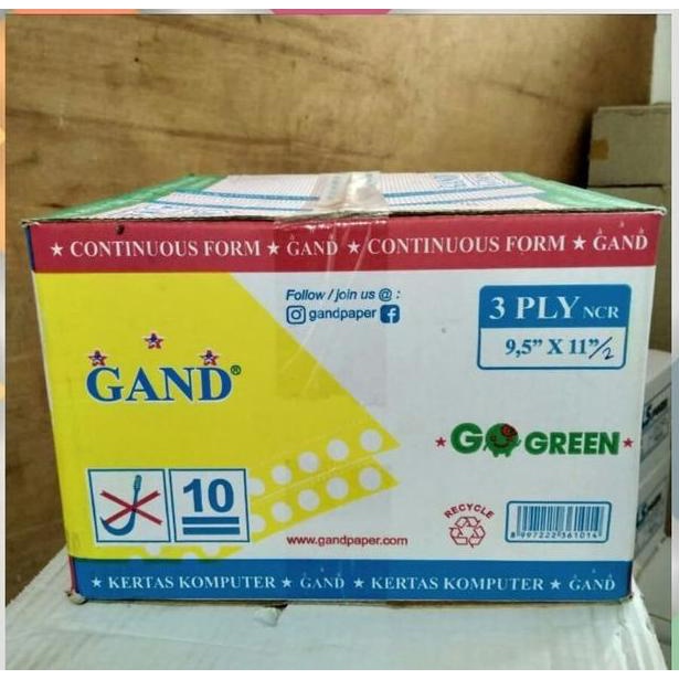 

Continous Form 9.5 X 11 3 Ply K3 Bagi 2 Warna Gand