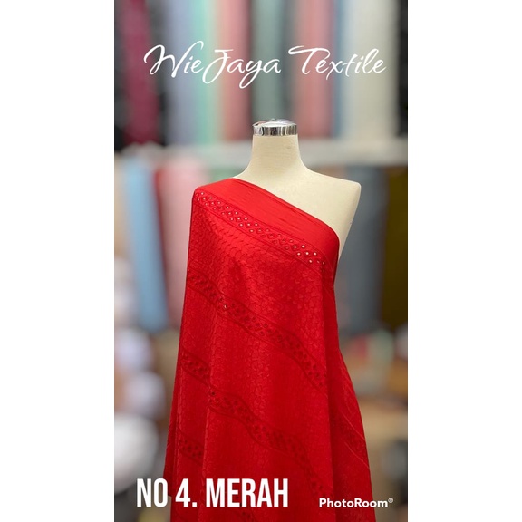 Kain Katun Bordir Murah Garis Bolong  cocok utk dress, mukena, atasan, outher, Gamis, bahan sangat adem, nyaman dipakai cocok pula utk anak anak