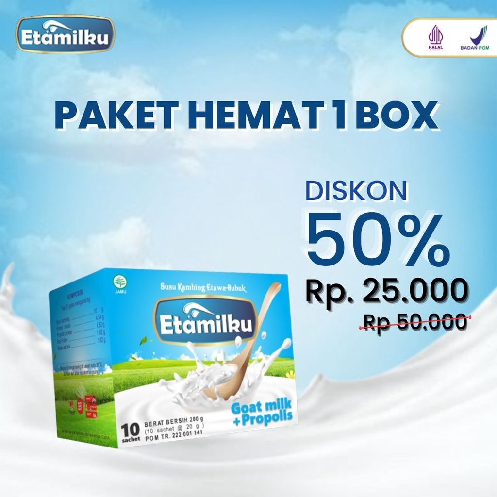 Susu Kambing Etawa Bubuk ETAMILKU Asli Original isi 10 Sashet