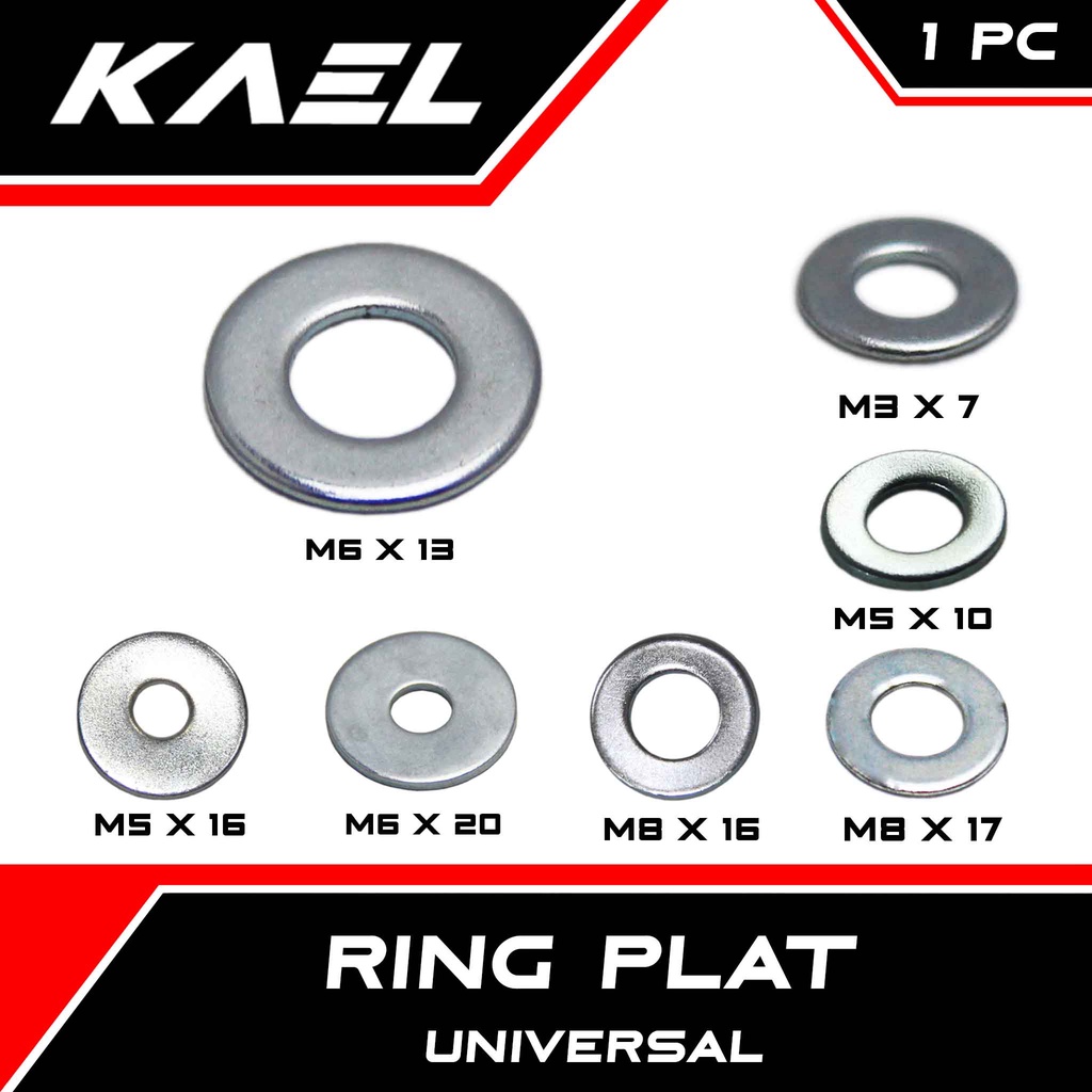 Ring Plat Universal M3 M5 M6 M8 M7 6x13 3x7 5x10 5x16 6x20 8x16 8x17 Pelat