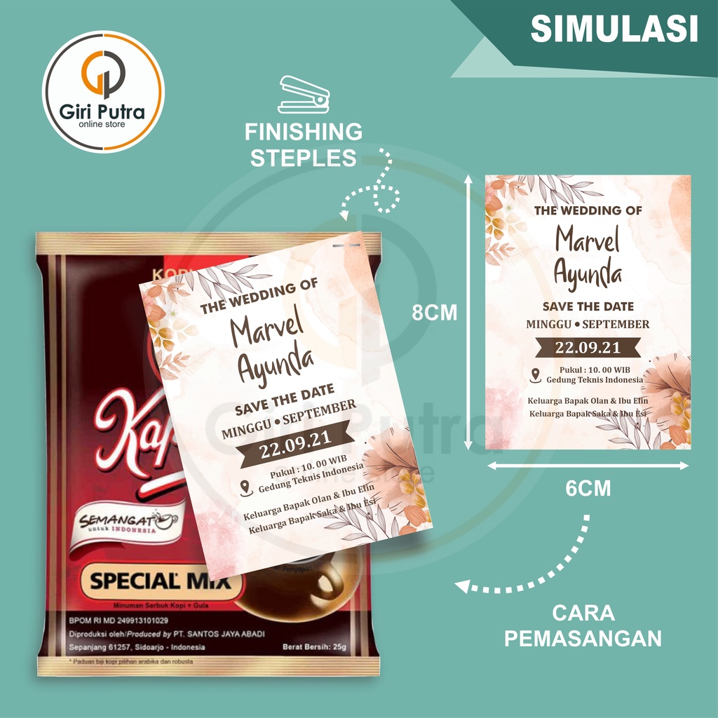 Undangan Pernikahan / Undangan Mini / Undangan Kopi