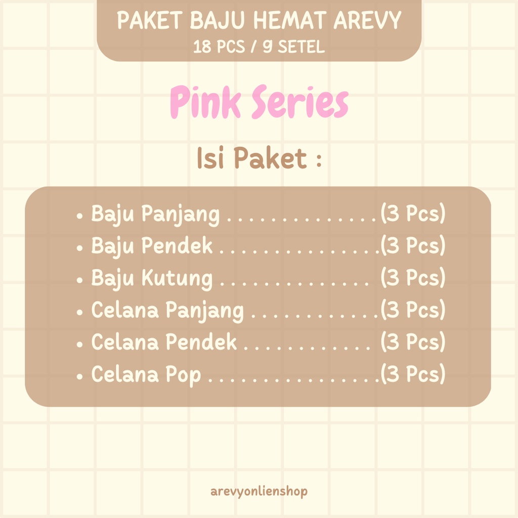 Paket Baju Bayi Newborn Arevy &amp; Kenzie Babywear 0-3 Bln Pink Series Perlengkapan Bayi Baru Lahir &amp; Kado Baby Giftset Paket Lahiran Setelan Piyama Bedong STK Jumper Popok Gurita Topi