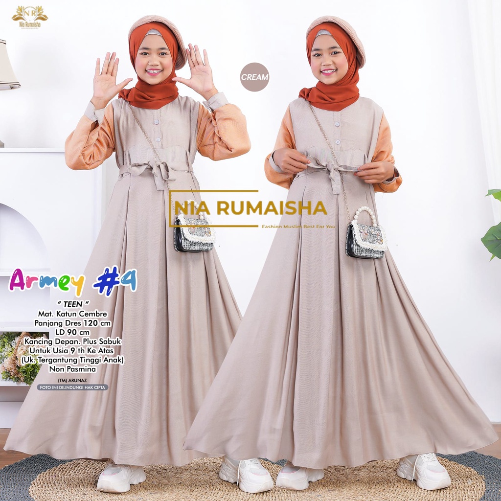 Armey Kids#4 Gamis Anak Remaja Muslim Original Produk By Nia Rumaisha