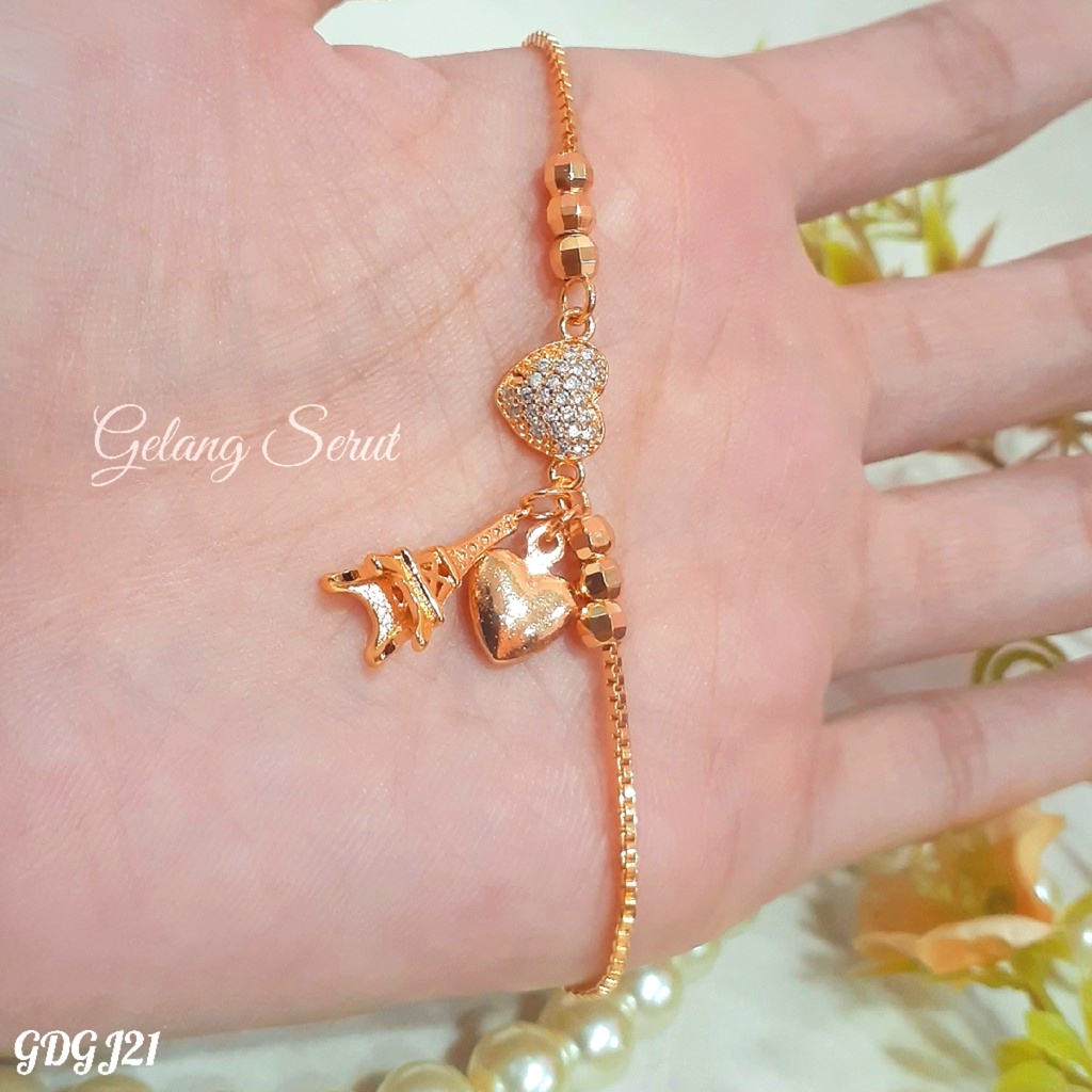 PGX Gelang Serut Xuping Aksesoris Wanita Fashion Korea Perhiasan Lapis Emas - R277