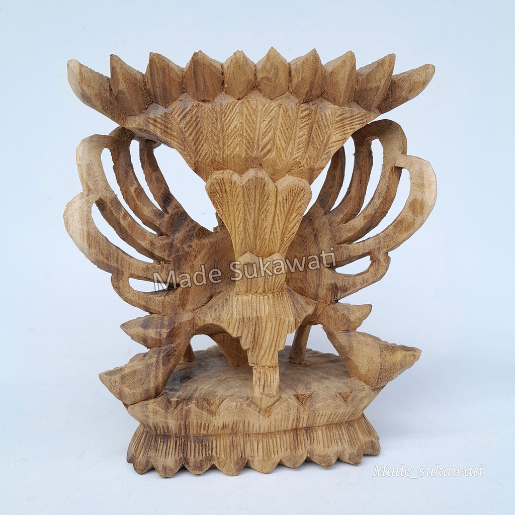 Patung Garuda Kayu 17cm kerajinan ukiran hiasan dekorasi handmade Bali