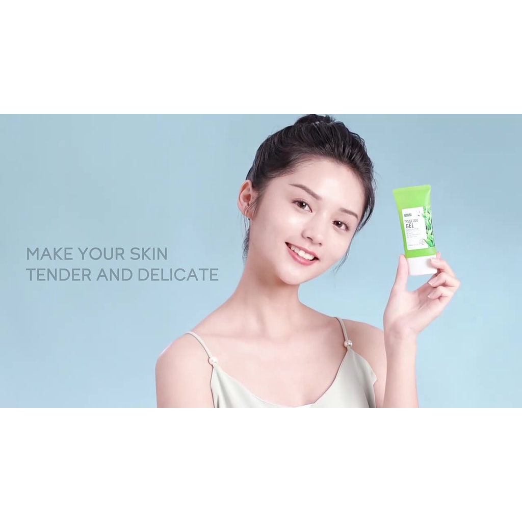 Scrub Wajah Gel Pengelupas Pengelupasan Wajah Pelembap Pemutih Teh Hijau Menghilangkan Komedo Jerawat Mendetoksifikasi &amp; Membersihkan Semua Kulit