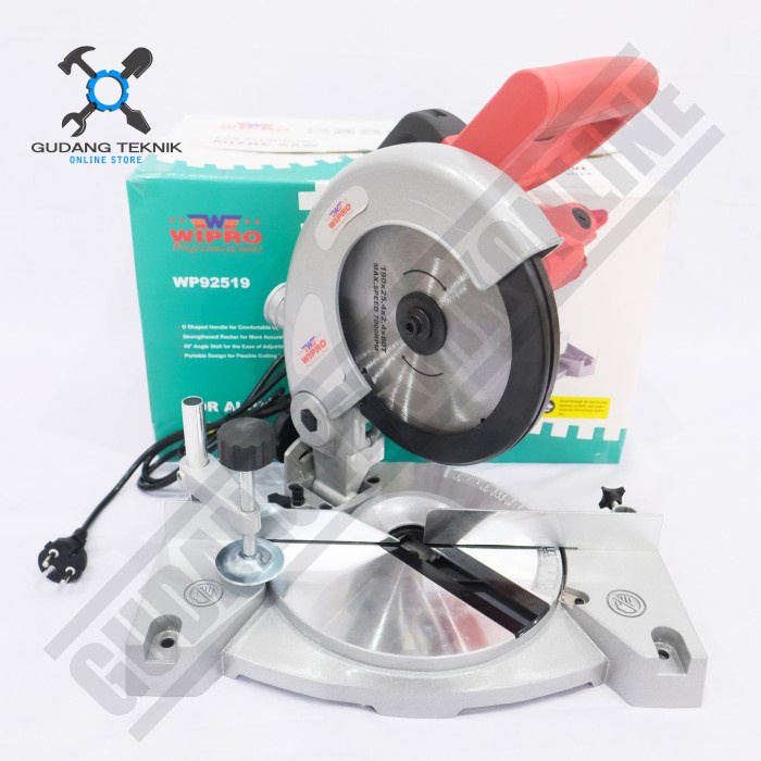 Mitter Saw Pemotong Aluminium 7&quot; WP92519 WIPRO / Mesin Gergaji Pigora Potong Aluminium Kayu 7 Inch WP 92519 WIPRO