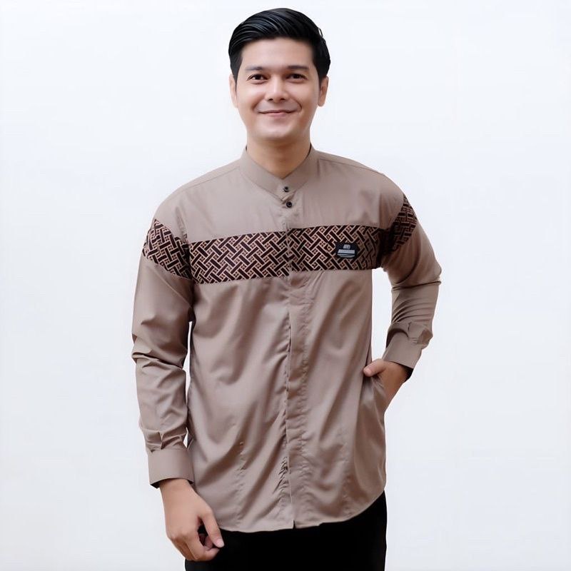 ( TERBARU ) Baju Koko Kurta Dewasa Lengan Panjang Pria Muslim Terbaru Motif Batik katun import