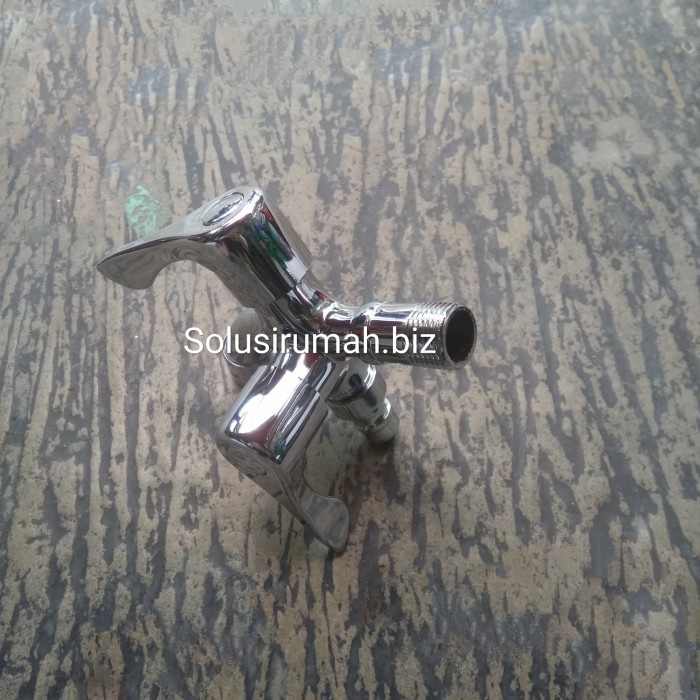 :=:=:=:=] KRAN DOUBLE FLUSSO ENGKOL NO595 MODEL STAINLESS