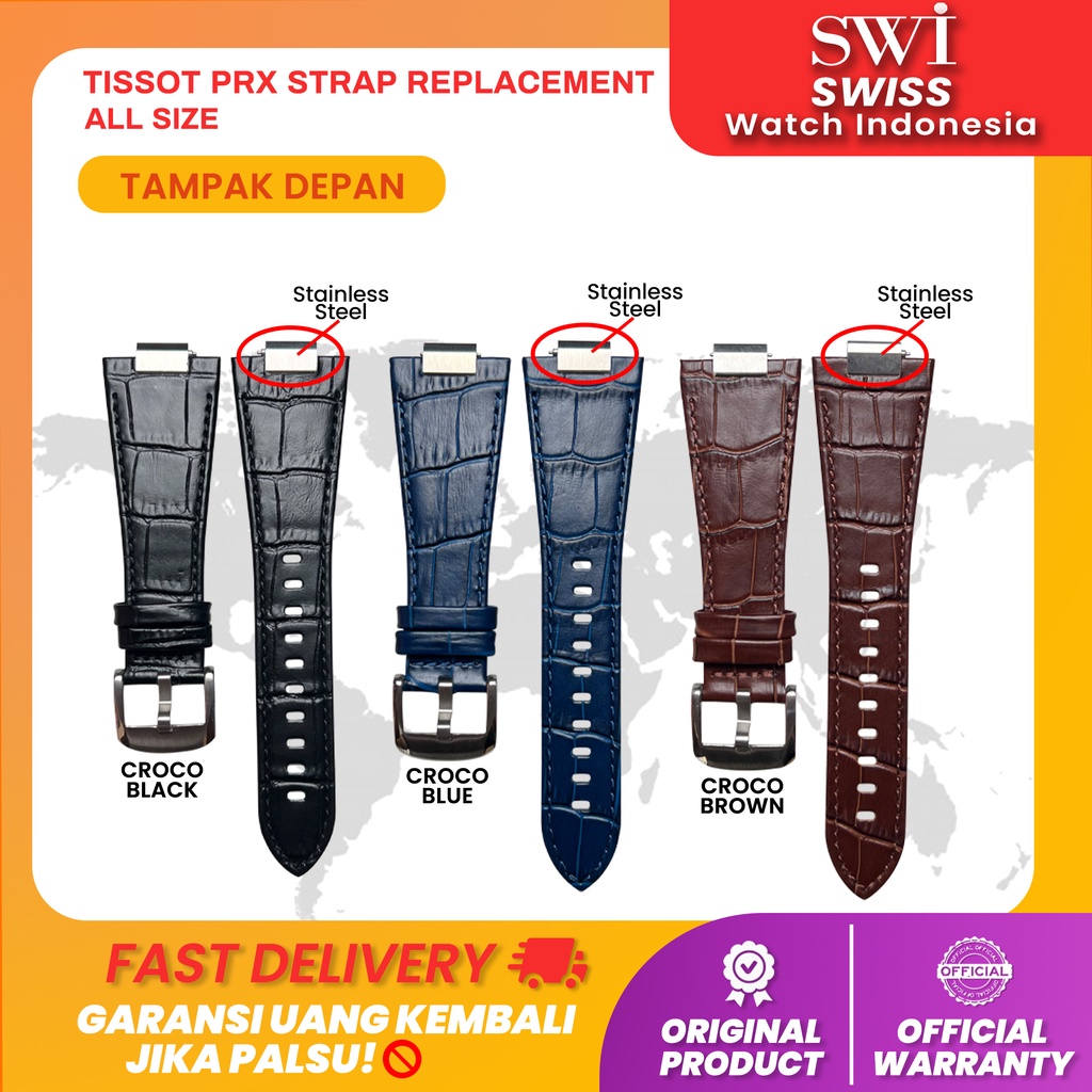 Tali Kulit Tebal Pengganti Strap Leather Watch Jam Tangan Tissot PRX
