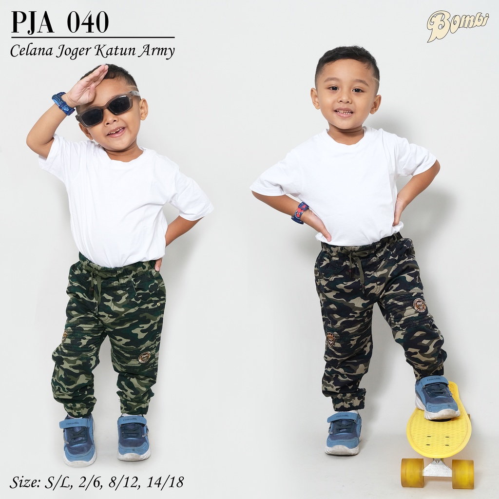 Celana Joger Anak Laki-laki Katun Army Bombi PJA 040 Size 02 04 06