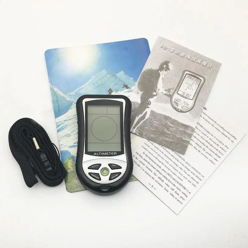GPS Kompas Barometer Thermometer Altimeter 8 in 1 Navigasi Olahraga Luar Ruangan Portable